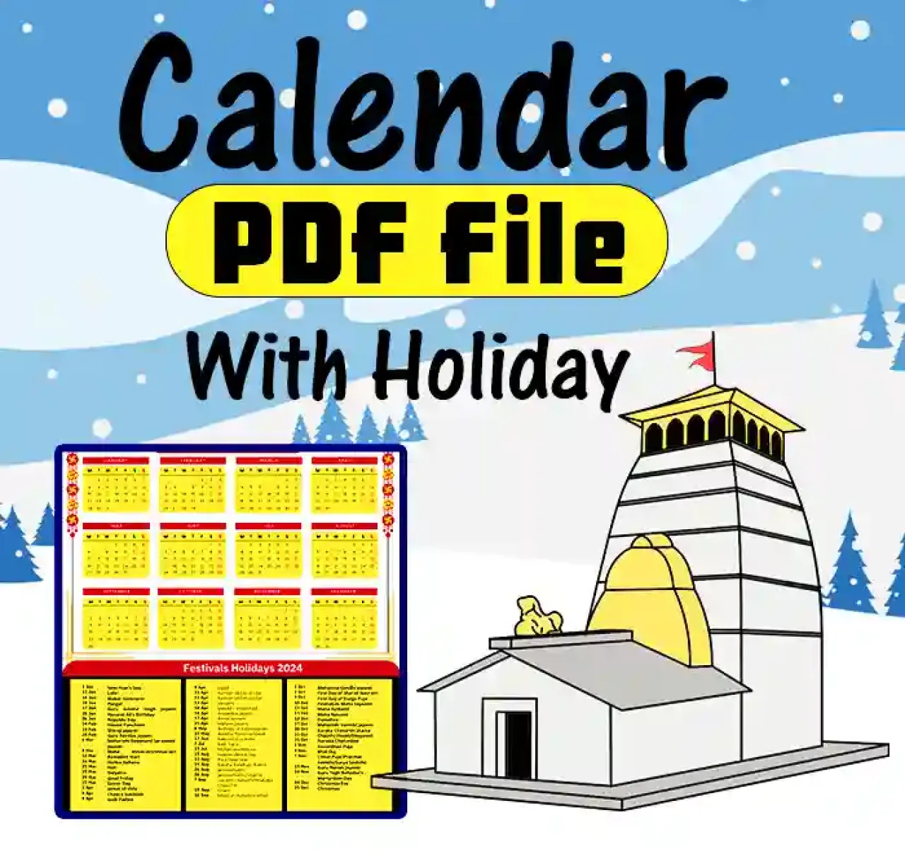 Indian Calendar With Festivals PDF File