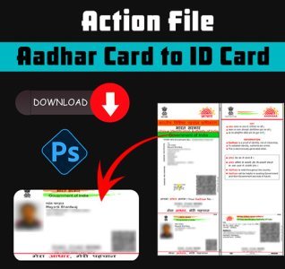 Aadhar Card to ID Card Photoshop Action File 1
